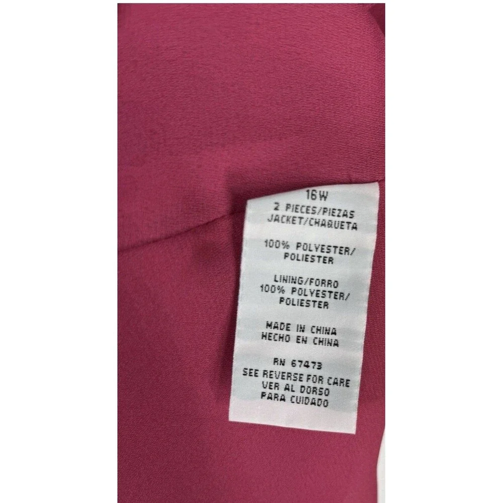 Danny & Nicole 16W Pink Short Sleeve Button Front Blouse Pleated Peplum - Picture 5 of 6